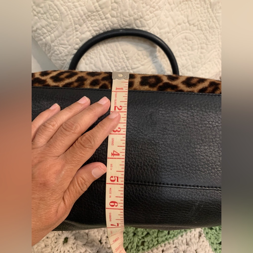 Michael Kors Leopard Calf Hair Tote Bag with Black Leather & Gold Accents - Picture 9 of 16